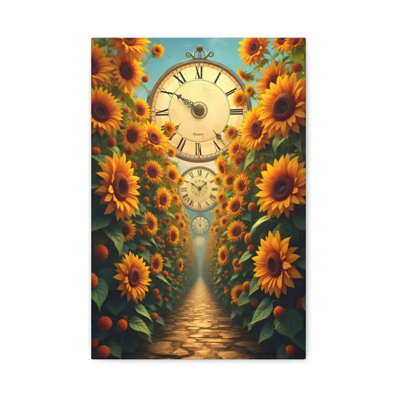 Sunflower Dream Wall Art, Clock Canvas Print, Home Decor, Kitchen, Gift, Wedding, Autumn Decor, Vintage Style